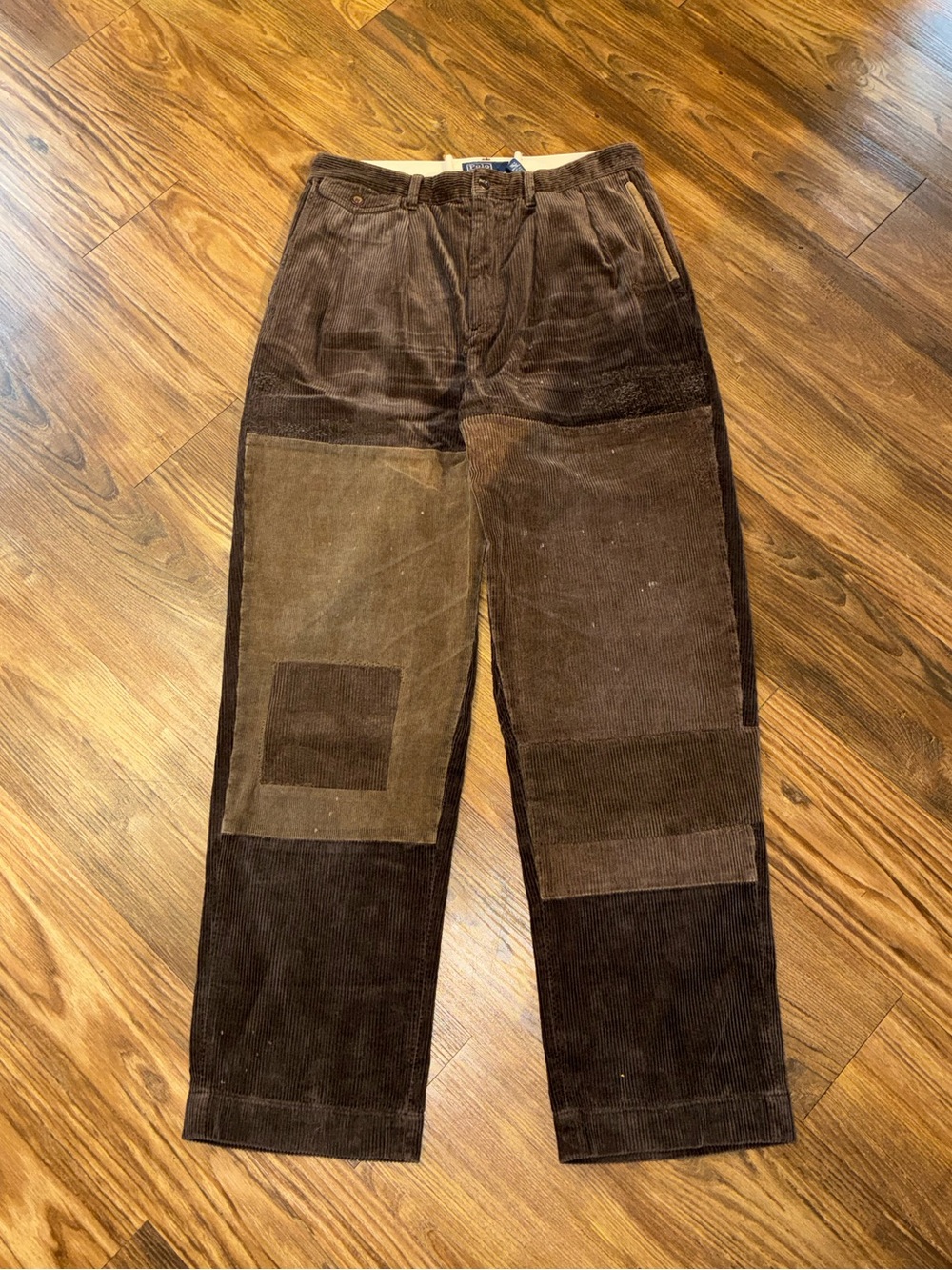 Polo Ralph Lauren Whitman Patchwork Relaxed-Fit Brown Corduroy Pants